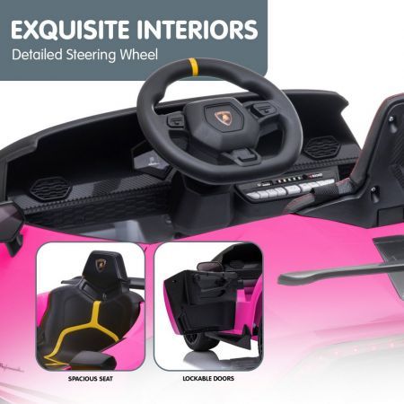 Lamborghini Performante Kids Electric Ride On Car Remote Control by Kahuna - Pink