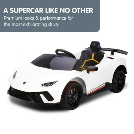 Lamborghini Performante Kids Electric Ride On Car Remote Control by Kahuna - White