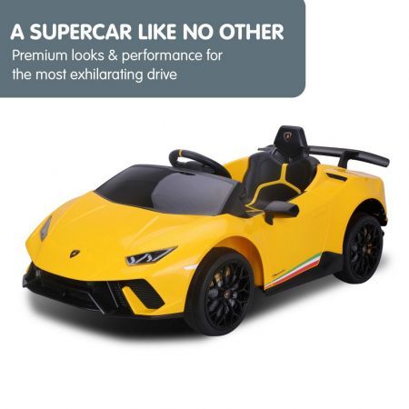 Lamborghini Performante Kids Electric Ride On Car Remote Control - Yellow