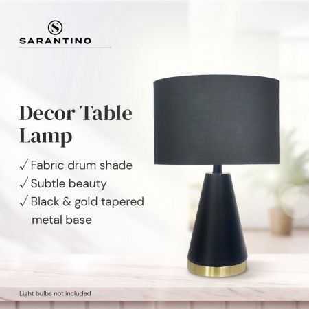 Sarantino Metal Table Lamp in Black and Gold