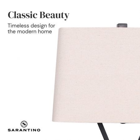 Sarantino Metal Table Lamp Rectangular Shade X Stand