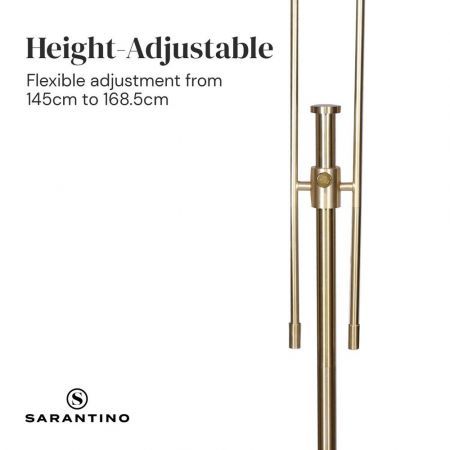 Sarantino Brushed Gold Height-Adjustable Metal Floor Lamp