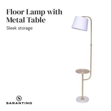 Sarantino Floor Lamp with Metal End Table