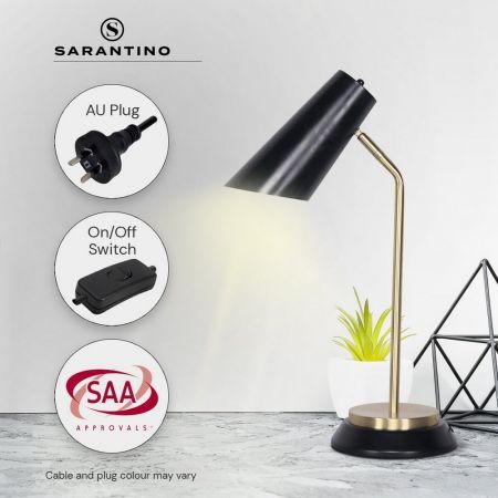 Sarantino Black/Brass Table Lamp