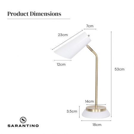 Sarantino White/Brass Table Lamp