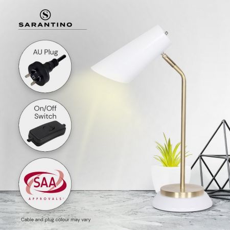 Sarantino White/Brass Table Lamp