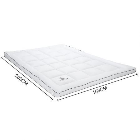 Queen Mattress Topper Pillowtop Bed Mat Soft Pad for Back Pain White Luxdream 900gsm