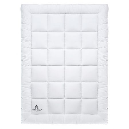 King Mattress Topper Soft Pillowtop Bed Pad Mat for Back Pain with Skirt White Luxdream 1000gsm