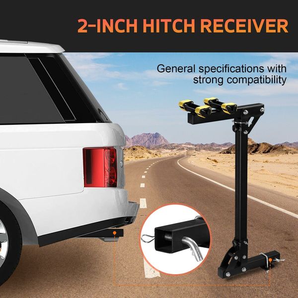 2 Bike Rack Bicycle Rear Carrier for Car SUV Foldable 2 Inch Hitch Receiver Steel 50Kg