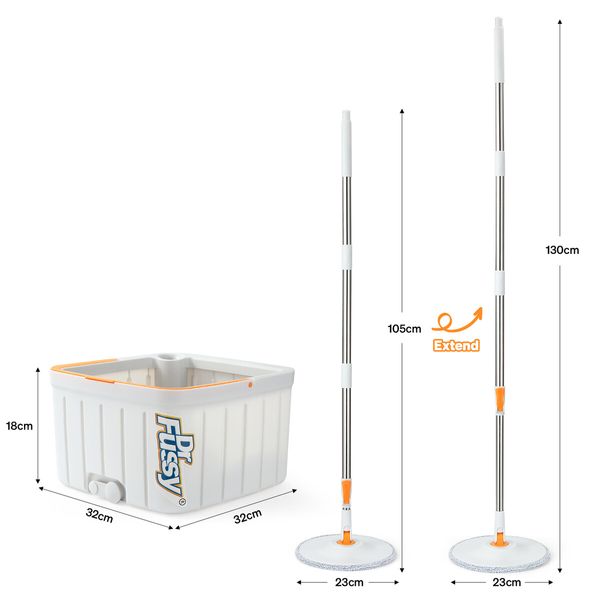 Magic Spin Mop Bucket Set Microfibre Floor Clean Water Sewage Separation 2 Mop Pads Wet Dry Use