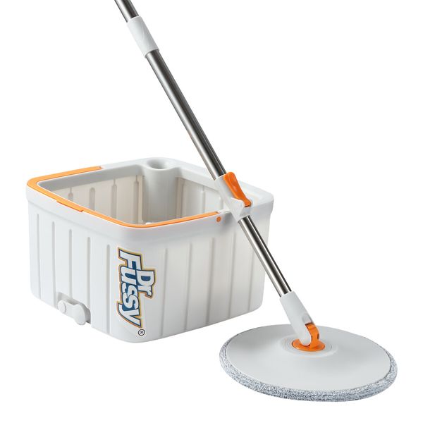 Magic Spin Mop Bucket Set Microfibre Floor Clean Water Sewage Separation 2 Mop Pads Wet Dry Use