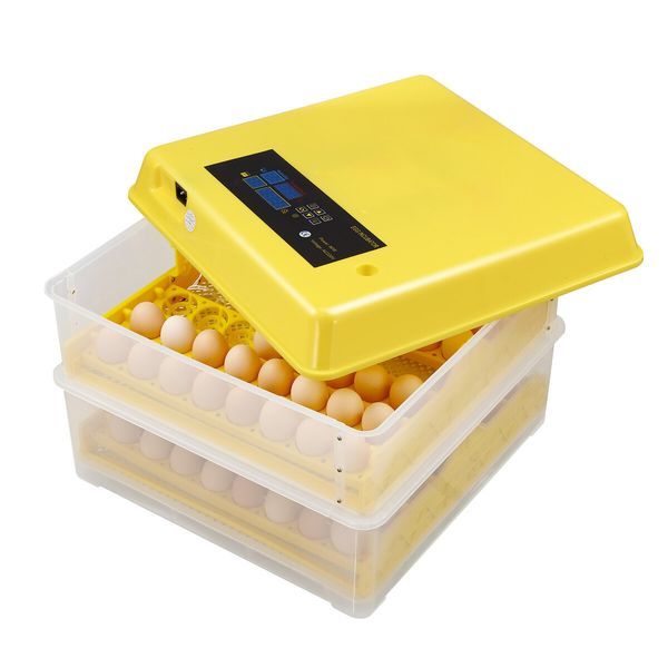 Petscene 96 Eggs Incubator Automatic Egg Hatcher Digital Hatching Brooder Temperature Humidity Control Turner LED Display