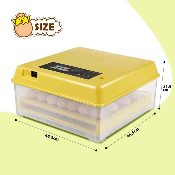 Petscene 56 Eggs Incubator Egg Hatching Machine Clear View with Automatic Roller Turner Temperature Control