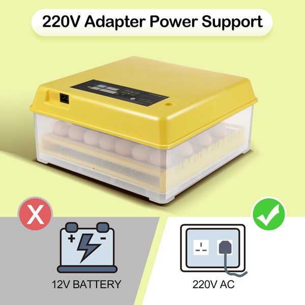 Petscene 56 Eggs Incubator Egg Hatching Machine Clear View with Automatic Roller Turner Temperature Control
