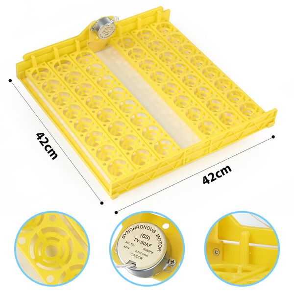 Petscene 48 Eggs Incubator Automatic Turner Hatcher Egg Hatching Incubating Machine Brooder Humidity Temperature Control 