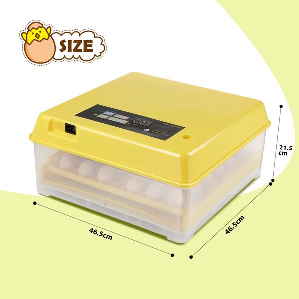 Petscene 36 Eggs Automatic Incubator Hatching Hatcher Machine Egg Turning LED Display with Four-Leaf Clover-Shaped Tray 