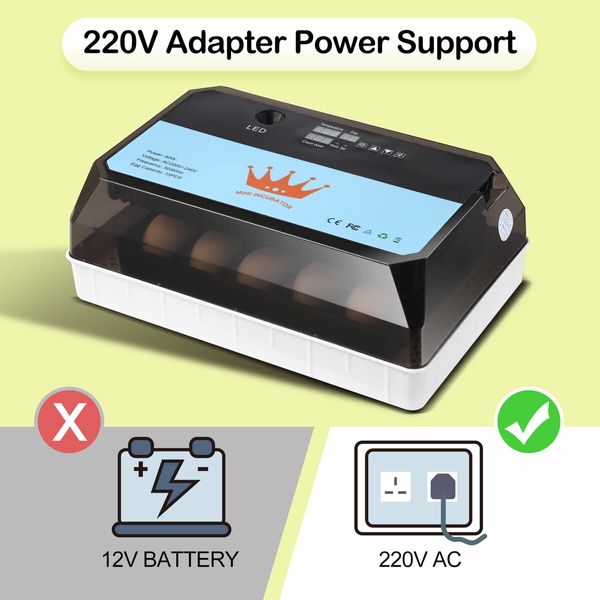 Petscene 15 Eggs Incubator Automatic Egg Hatcher Hatching Breeder with Turner Temperature Control 