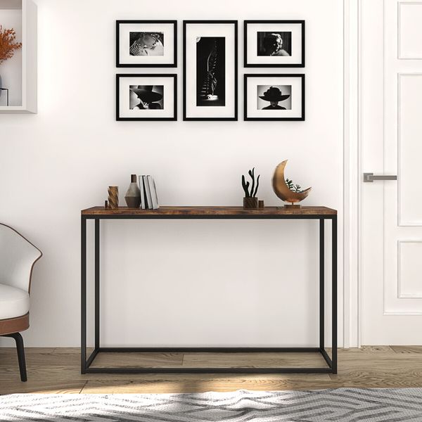 Black Console Table Sofa Hallway Entryway Entrance Side End Display Plant Stand TV Shelf Living Room Furniture 120CM