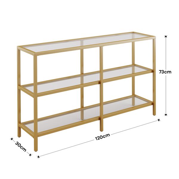 3 Tier Console Table Hallway Sofa Entryway Entrance Display Stand Plant Shelf Living Room Bedroom Furniture Tempered Glass Top