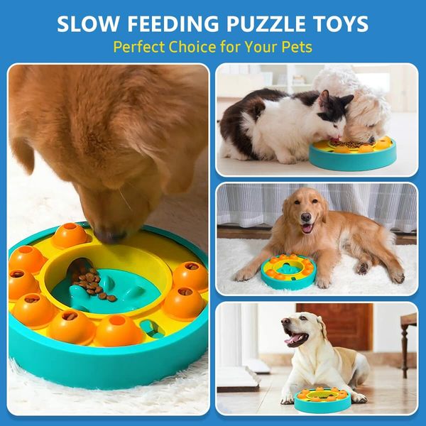 Cat Dog Pet Enrichment Toys IQ Training and Brain Stimulation Interactive Mentally Stimulating Treat Dispensing Toys