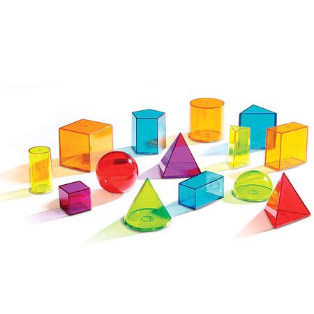 Learning Resources View-Thru Geometric Solids, Geometry Helper, 14 Pieces, Ages 8 and Up