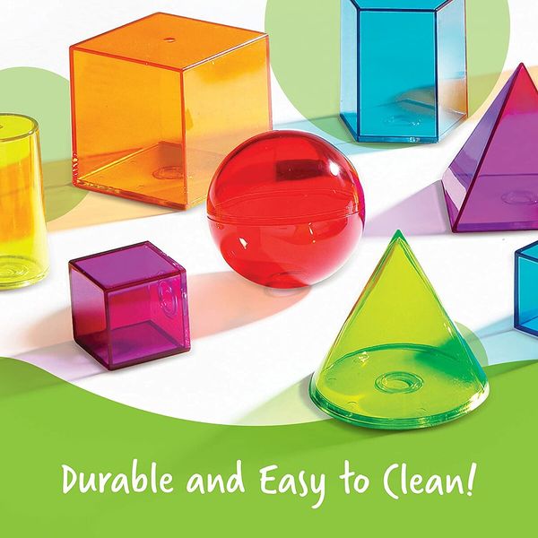 Learning Resources View-Thru Geometric Solids, Geometry Helper, 14 Pieces, Ages 8 and Up