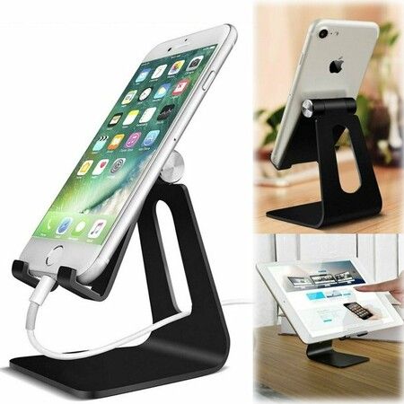 Universal Cell Phone Holder Desktop Mount Non-slip Mobile Phone Stand for Phone Pad Tablet(Black)