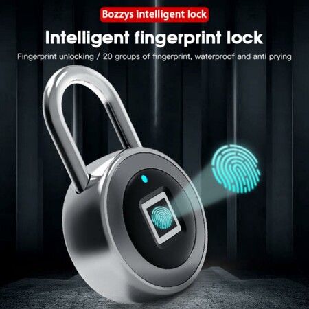 Lock Fingerprint Keyless USB Rechargeable Door Fingerprint Lock with Case Col.black