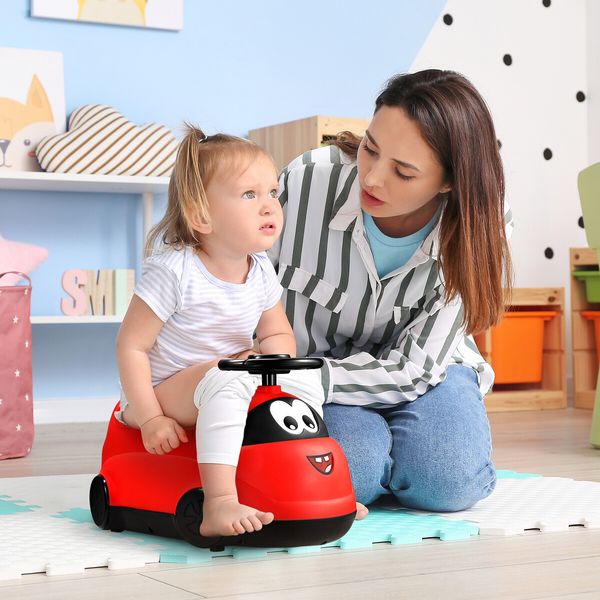 Potty Training Seat Chair Travel Toilet Trainer Ride on Car Toy Portable Cute for Boys Girls with Detachable Pot Lid