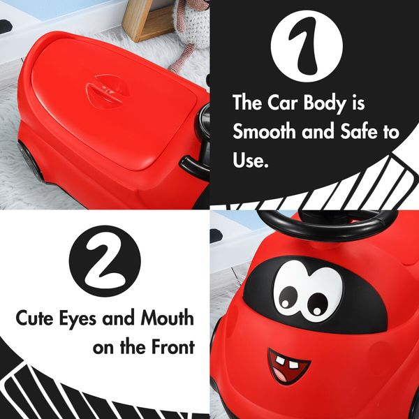 Potty Training Seat Chair Travel Toilet Trainer Ride on Car Toy Portable Cute for Boys Girls with Detachable Pot Lid