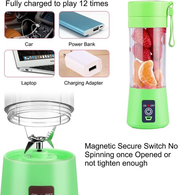 Portable Blender,Blender for Shakes and Smoothies with USB Rechargeable,6-Point Stainless Steel Blades for Gym,Office,Traveling