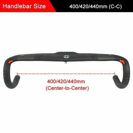 TOSEEK Road Bike Drop Bar Handlebar 440mm, Full Carbon Fiber Handlebar 31.8mm Threadless Integrated Racing Drop Bikes Bar Road Bicycle Accessories