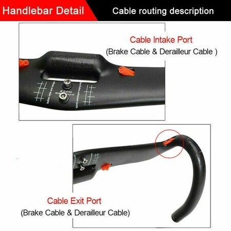 TOSEEK Road Bike Drop Bar Handlebar 440mm, Full Carbon Fiber Handlebar 31.8mm Threadless Integrated Racing Drop Bikes Bar Road Bicycle Accessories