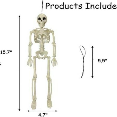 Halloween Skeletons,Halloween Decorations Skull,16" Full Body Realistic Faux Human Skeleton,For Haunted House Props