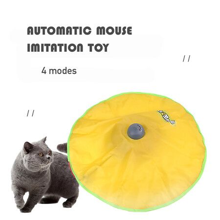 Smart Cat Toys Electric Undercover Mouse Tail Fabric Moving Feather Interactive Toy For Cat Pet