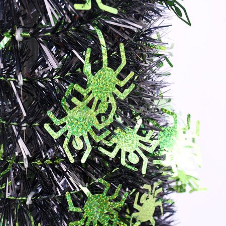 1.5m Pumpkins Tinsel Halloween Tree with 50 Purple LED Lights Sequins Party Indoor Outdoor