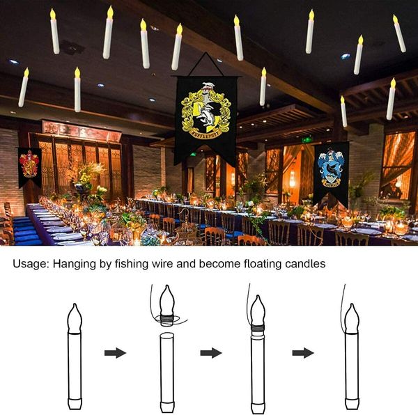 12PCS Battery Operated LED Taper Candles Light, Flameless Taper Candles with Flickering Warm White Light
