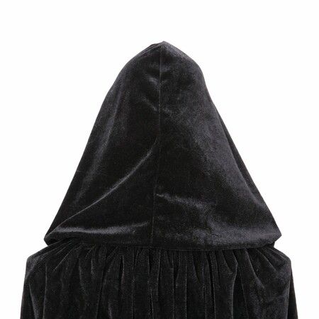 Unisex Full Length Velvet Hooded Cape Halloween Christmas Cloak Vampire Witch Cosplay Costume for Adult Men and Women Size L(150cm)