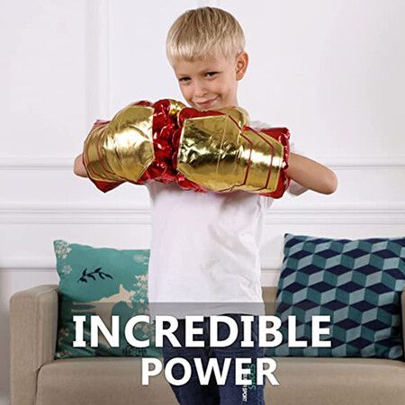 Superhero Toys Hands for Kids, Infinity Gloves Superhero Costumes Fists(Iron Man Glove)