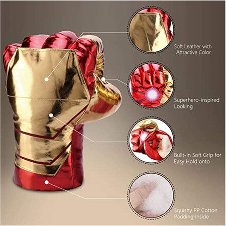 Superhero Toys Hands for Kids, Infinity Gloves Superhero Costumes Fists(Iron Man Glove)