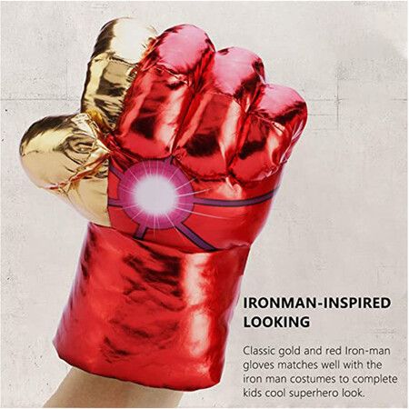 Superhero Toys Hands for Kids, Infinity Gloves Superhero Costumes Fists(Iron Man Glove)