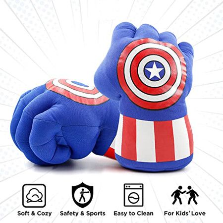 Kids Superhero Gloves Boxing Plush Hands Fists Gloves Toys