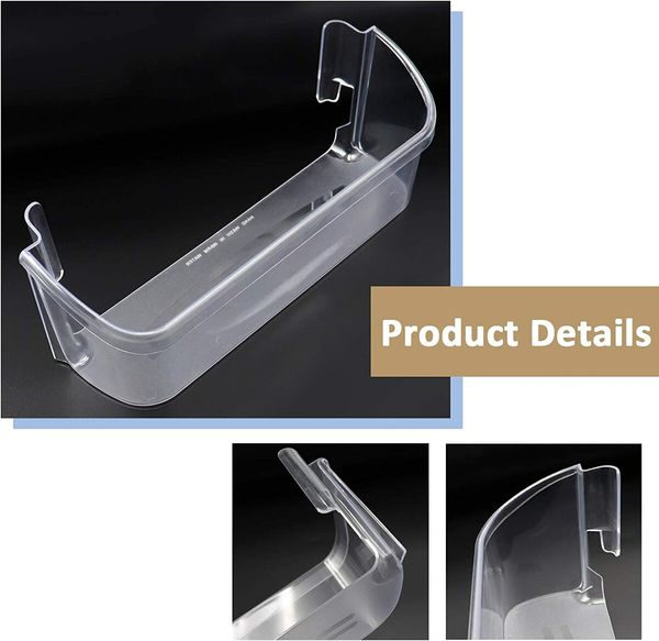 240323002 Refrigerator Door Bin Shelf Compatible with Frigidaire or Electrolux,2 Pack Bottom 2 Shelves on Refrigerator Side,Clear,Double Unit,Replaces PS429725,AP2115742