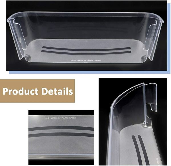 240323002 Refrigerator Door Bin Shelf Compatible with Frigidaire or Electrolux,2 Pack Bottom 2 Shelves on Refrigerator Side,Clear,Double Unit,Replaces PS429725,AP2115742