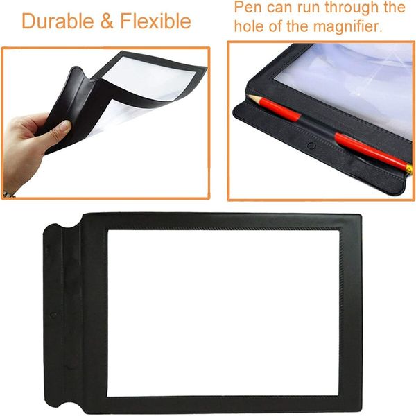 3X Magnifying Sheet Flat Full Page Reading Magnifier Perfect Reading Aid for Elderly, People with Low Vision