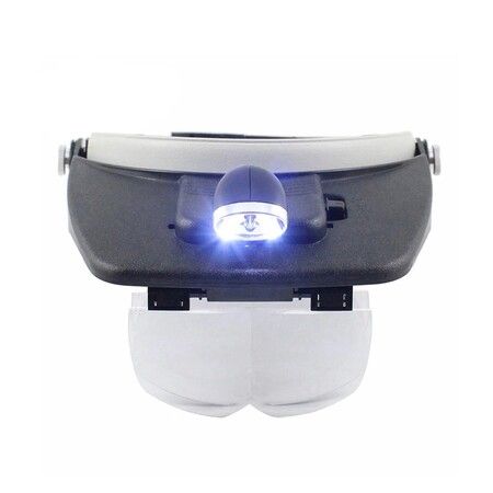 Adjustable Headband Magnifier Led Light Head Lamps Magnifying Glass for Jeweler Loupe Clock Repair 1.2X, 1.8X, 2.5X, 3.5X