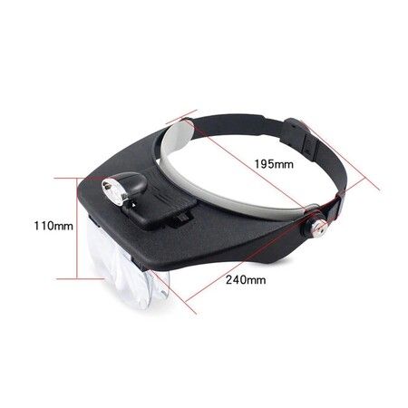 Adjustable Headband Magnifier Led Light Head Lamps Magnifying Glass for Jeweler Loupe Clock Repair 1.2X, 1.8X, 2.5X, 3.5X