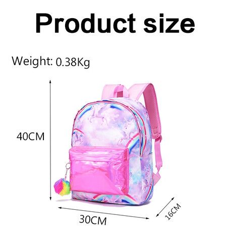 Unicorn Backpack 3D Print Anime Backpacks Travel Bookbag backpack with FUR BALL