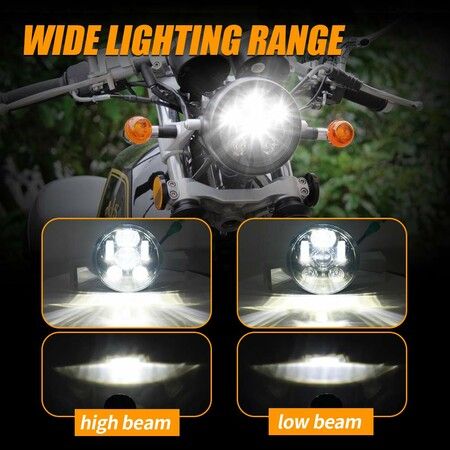 5.75 inch LED Motorcycle Headlight Compatible with Harley Davidson 883 Sportster Iron Dyna Street Bob Headlamp -Black