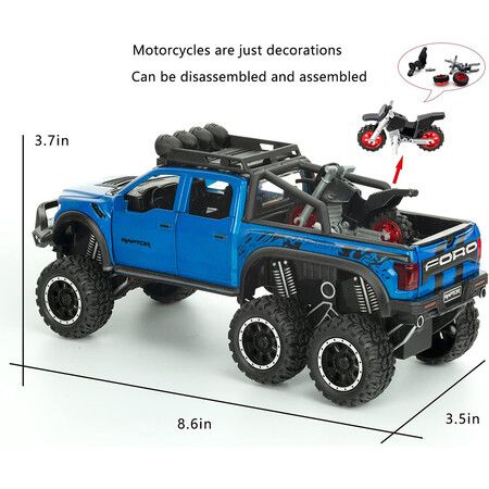 F-150 - 1/28 Scale Diecast Metal Toy Truck Refitted Off-Road Truck Model (Blue)